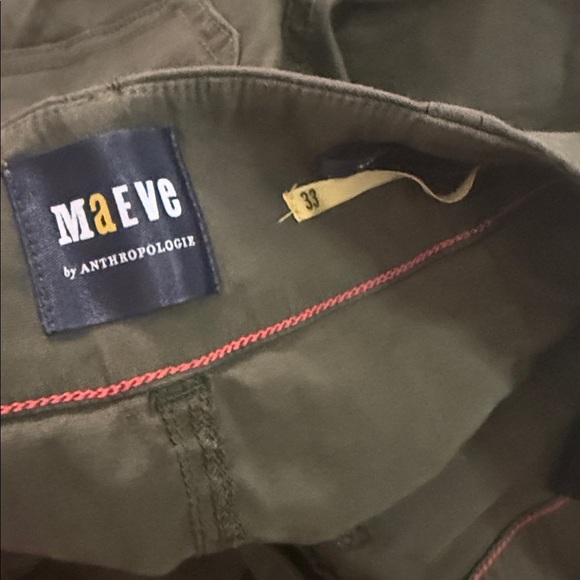 Anthropologie Maeve The Colette Wide Leg Pants Moss Green Linen Sz 33 - Picture 5 of 5